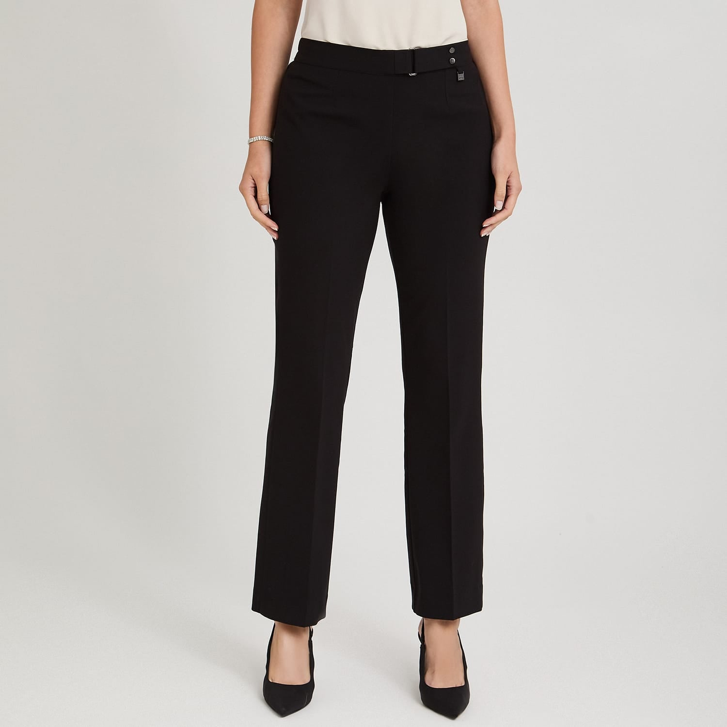 Pantalón Formal Recto Pretina Elasticada Negro